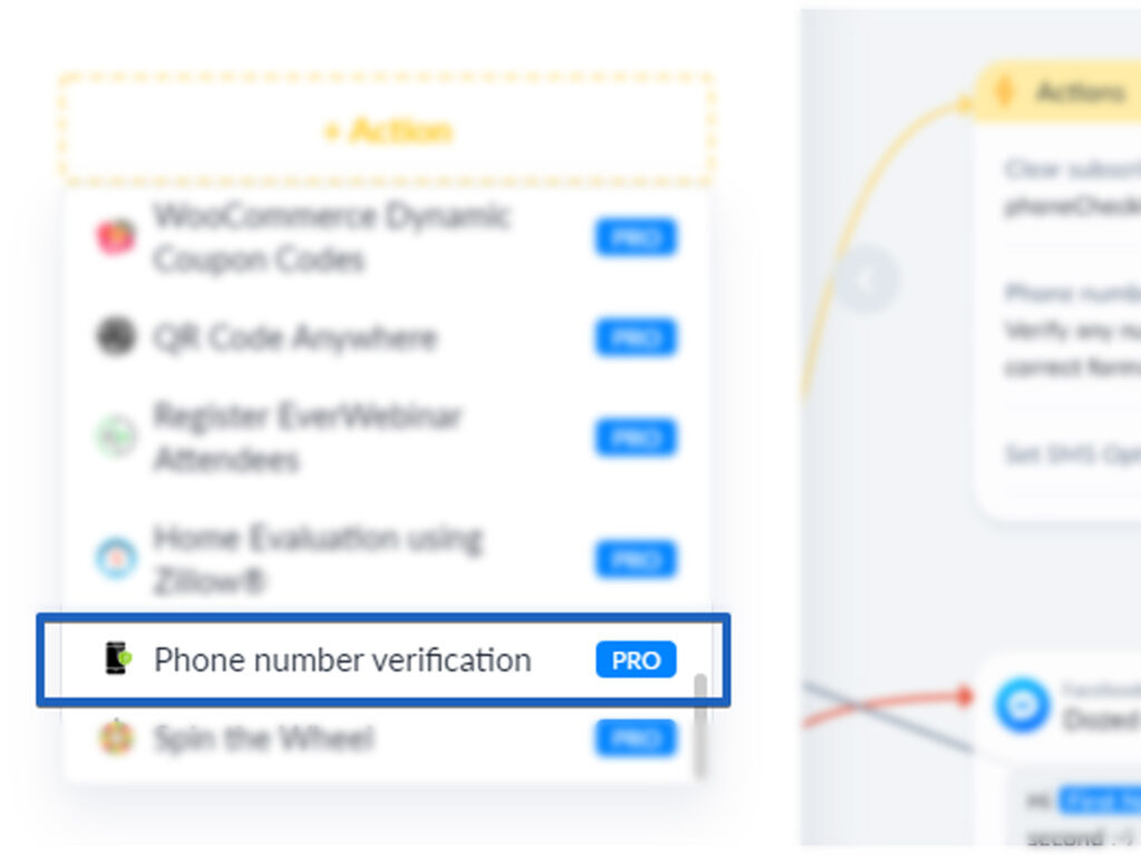 phone number verification action