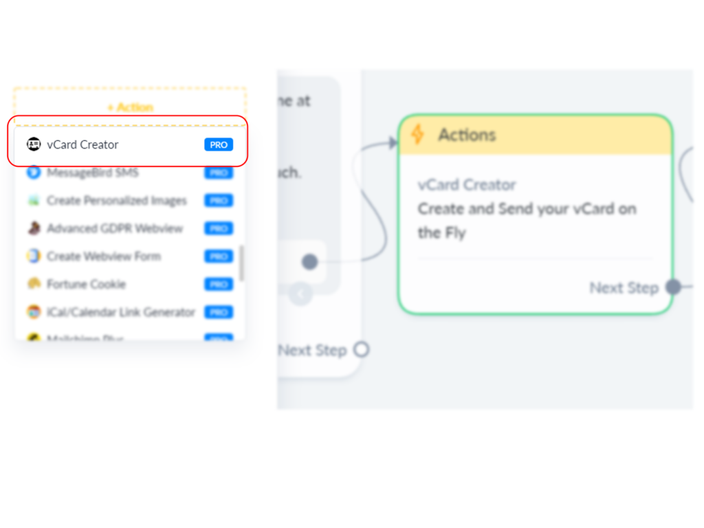 Create and Send Professional vCard Flowbuilder Action